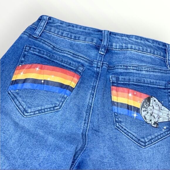 Disney Star Wars Retro Bellbottom Flair Jeans Falcon - Picture 2 of 5